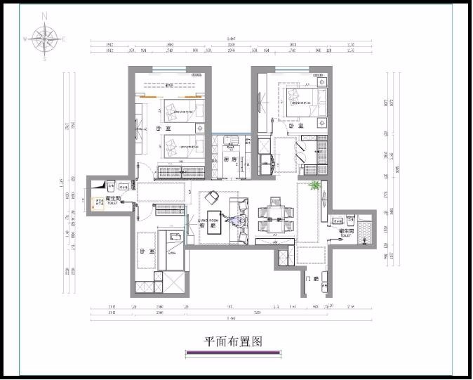 宣興大廈新中式風格戶型圖裝修效果圖