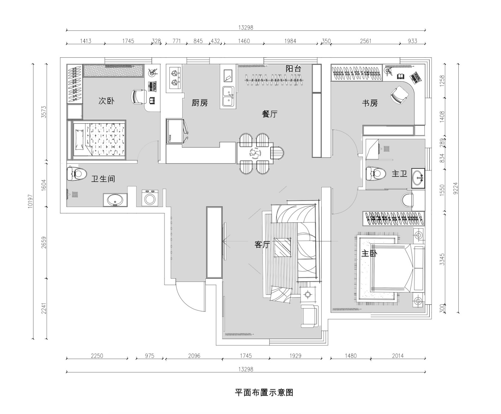 西美第五大道現(xiàn)代簡(jiǎn)約風(fēng)格戶(hù)型圖裝修效果圖